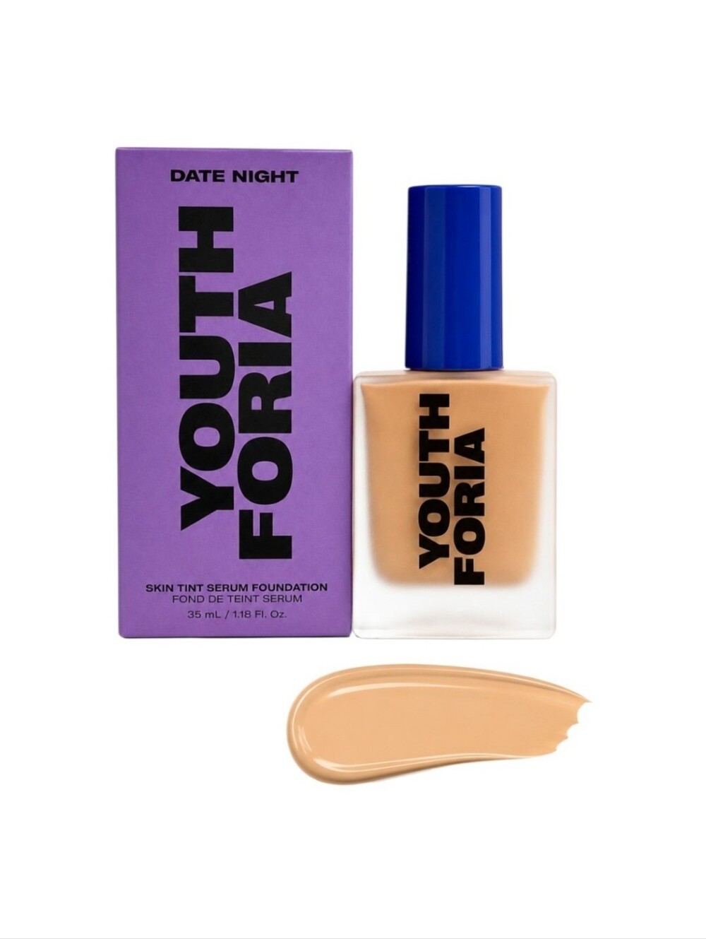 Youthforia Date Night Skin Tint Serum Foundation 245 Neutral 1.18 oz NIB